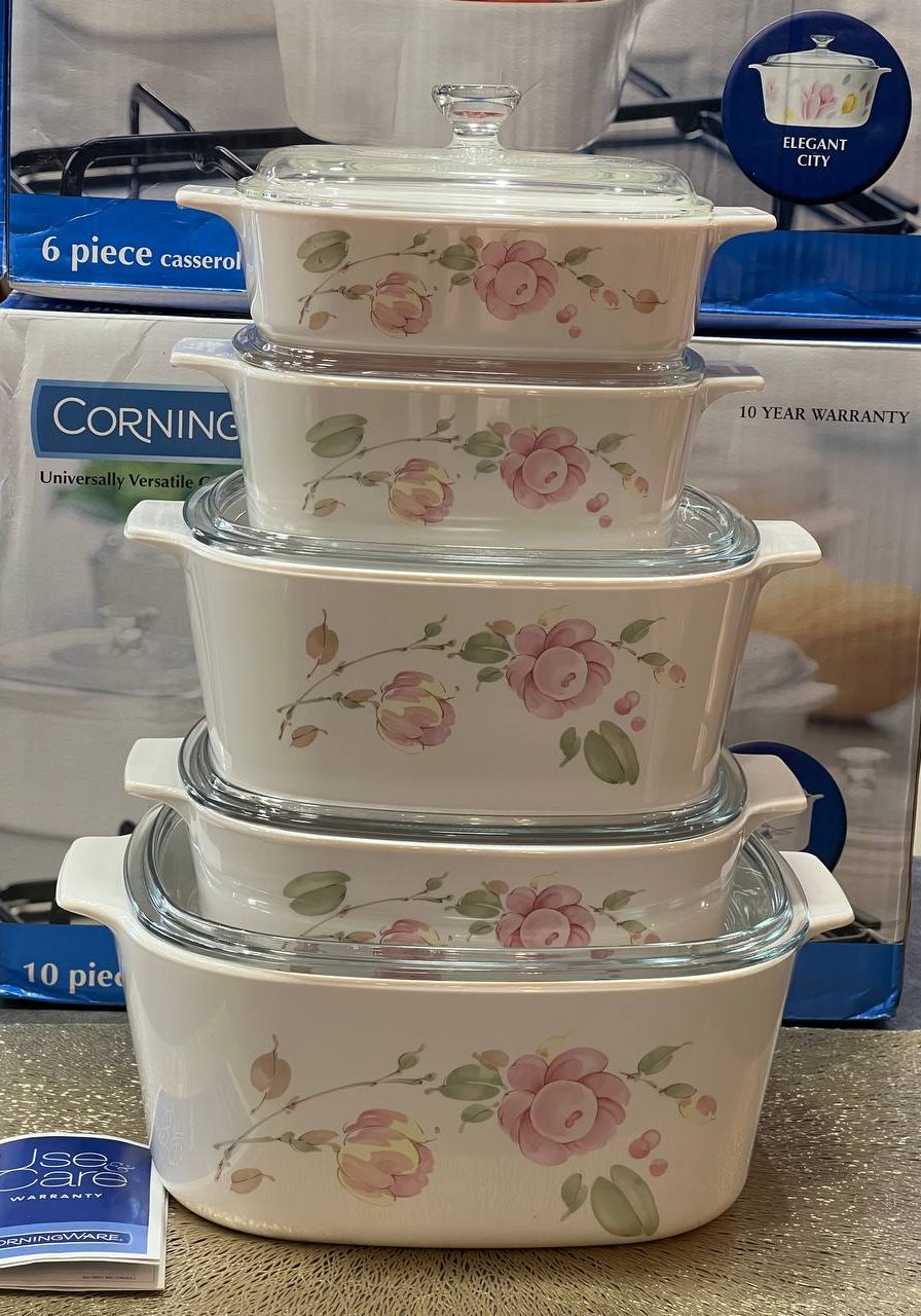 سرویس قابلمه کورل فرانسه طرح کانتری رز (Country Rose)