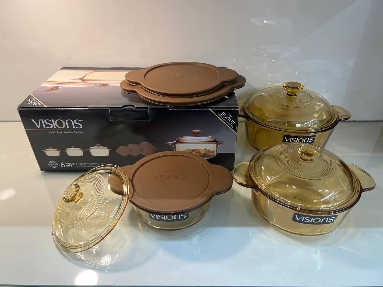 سرویس قابلمه کورل فرانسه 6 پارچه طرح ویژن (Visions)